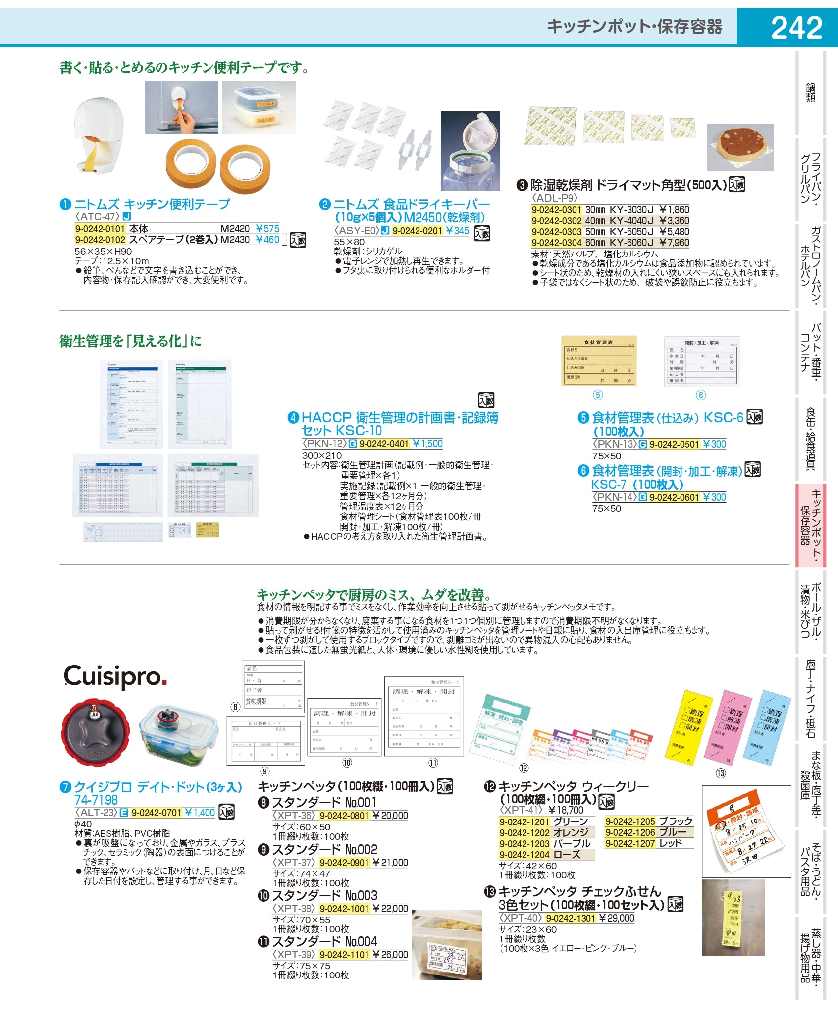 キッチンペッタ（１００枚綴・１００冊入） スタンダード №００２